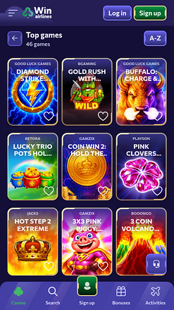 Winairlines Casino Mobile Games