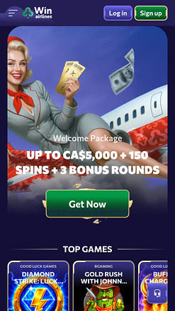 Winairlines Casino Mobile Homepage