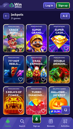 Winairlines Casino Mobile Jackpot