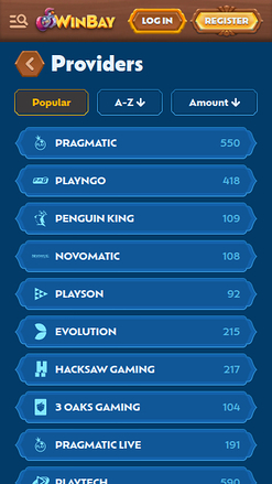 Développeurs de jeux mobiles de WinBay Casino