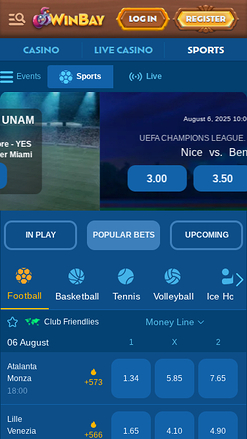 Sports mobiles de WinBay Casino