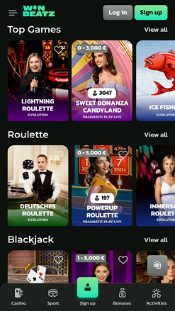 Casino WinBeatz avec croupier en direct