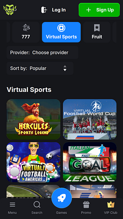 Deportes virtuales móviles de Wincraft Casino