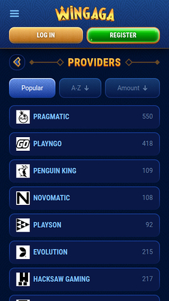 Développeurs de jeux mobiles de WinGaga Casino