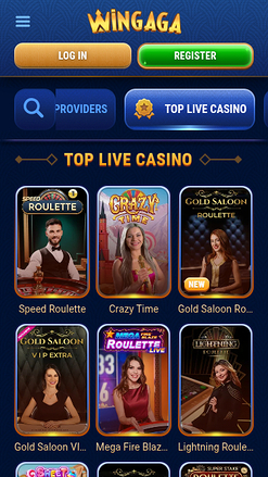 Croupier en direct mobile de WinGaga Casino