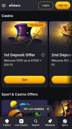 Promotions mobiles de WinHero Casino