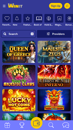 Jeux mobiles de Winit Casino