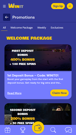 Promotions mobiles de Winit Casino
