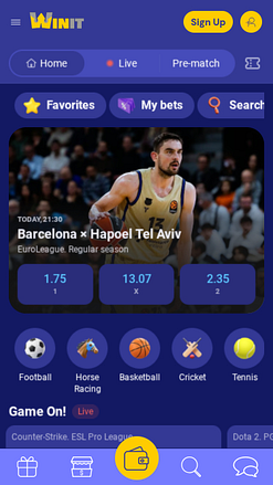 Winit Casino Mobile Scommesse sportive