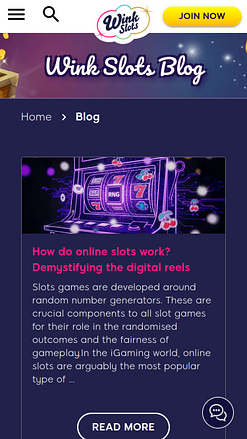 Blog mobile du casino Wink Slots