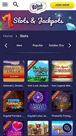 Bote móvil de Wink Slots Casino