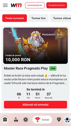 Torneos móviles de Winmasters Casino