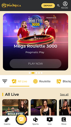 Мобильное казино WinMega с живыми дилерами