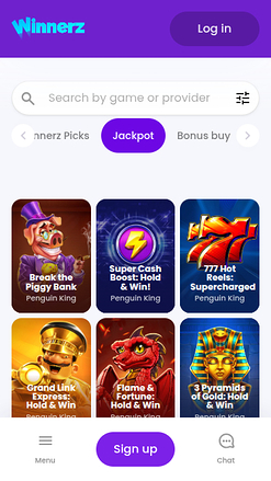 Jackpot mobile de Winnerz Casino
