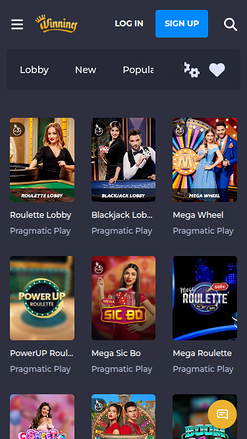 Croupier en direct mobile de Winning Casino