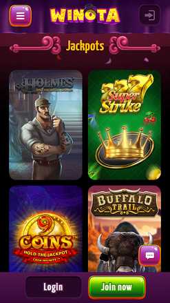Jackpot mobile de Winota Casino