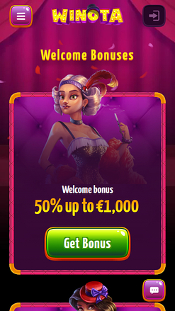 Promotions mobiles de Winota Casino