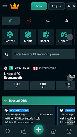 Vincite con le scommesse sportive da mobile di Royal Casino