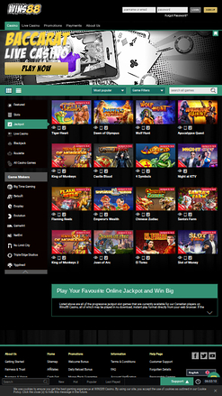 Jackpot mobile di Wins88 Casino