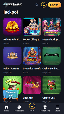 Jackpot mobile de Winshark Casino