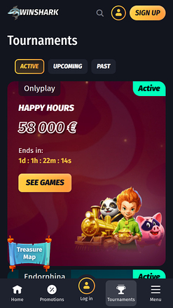 Tornei di Winshark Casino per dispositivi mobili