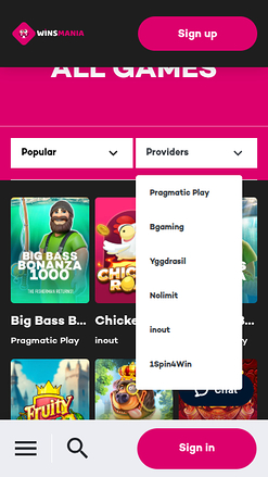 Sviluppatori di giochi mobile di WinsMania Casino