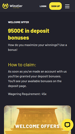 Promotions mobiles de Winstler Casino