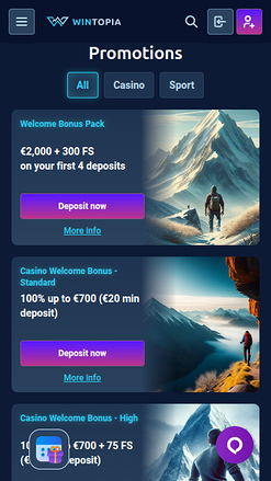 Promociones móviles de Wintopia