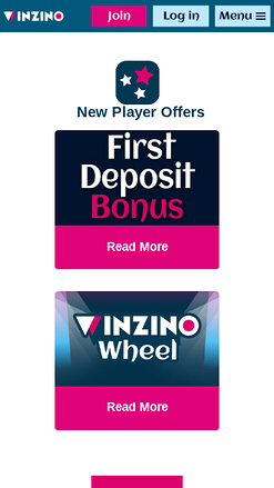 Promociones móviles de Winzino Casino