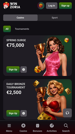 Акции казино Winzoria