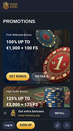 Promozioni di Wishking Casino per dispositivi mobili