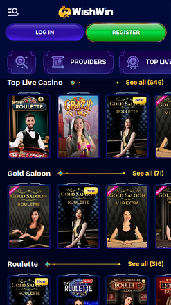 Croupier en direct mobile de WishWin Casino