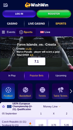 Sports mobiles de WishWin Casino