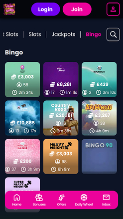 Bingo mobile du casino Wizard Slots