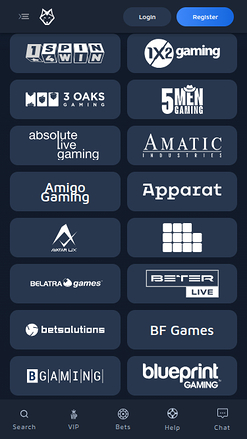 Développeurs de jeux mobiles de Wolf.Bet Casino