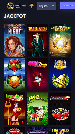 Jackpot mobile de Wombat Casino