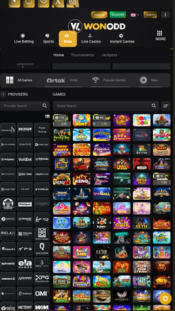 Jeux mobiles de Wonodd Casino