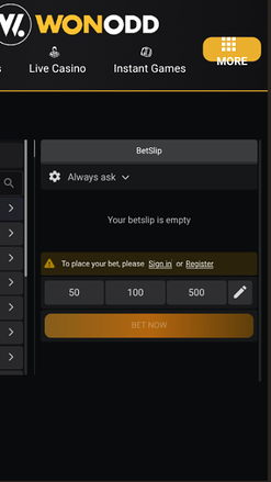 Sports mobiles de Wonodd Casino
