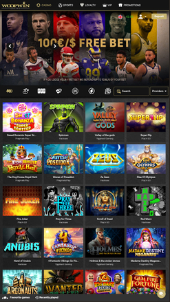 Woopwin Casino mobile Startseite