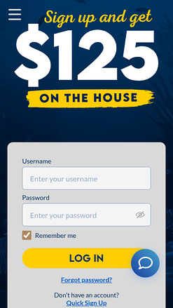 Página de inicio móvil de Yabby Casino