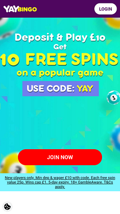 Pagina iniziale mobile di Yay Bingo Casino