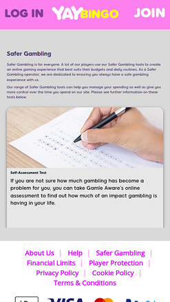 Yay Bingo Casino Mobile Gioco responsabile