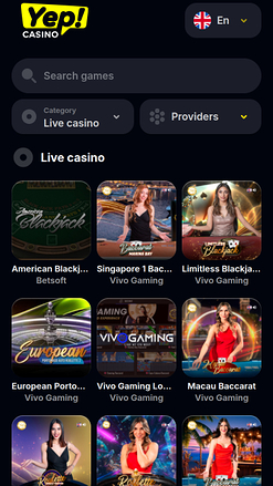 Yep Casino Live Dealer