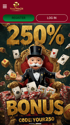 Page d'accueil mobile de YourWin24 Casino