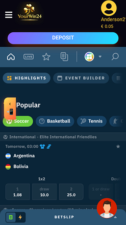 YourWin24 Casino Mobile Sportwetten