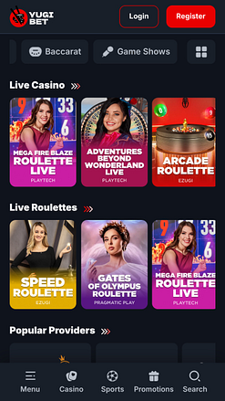 Yugibet Mobile avec croupier en direct