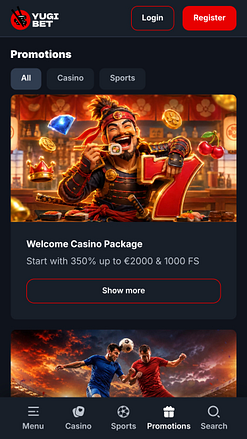 Promotions mobiles Yugibet
