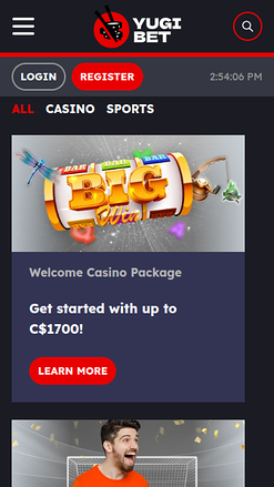 Promociones móviles de Yugibet