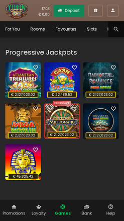 Jackpot mobile de Yukon Gold Casino