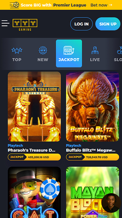 Jackpot mobile de YYY Casino